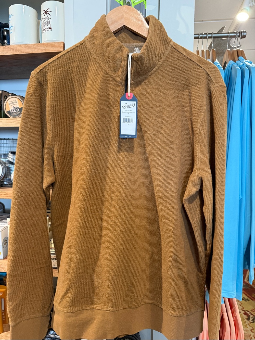 Grayers Men's Zip-Up Sweater in Caramel